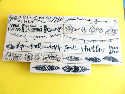 Motivstempel Stempel Federn,Blumen & co ca 120 x 20 mm Kartengestaltung Auswahl