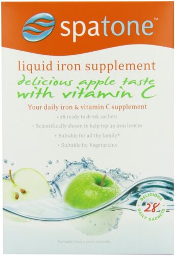 Spatone Apple liquid Iron Supplement with added Vitamin C 28 sachets - 第 1/1 張圖片