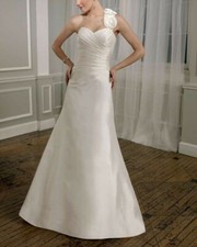 Wedding Gown Mori Lee 8 10 Voyage Taffetta One Shoulder sweetheart 6714 beaded