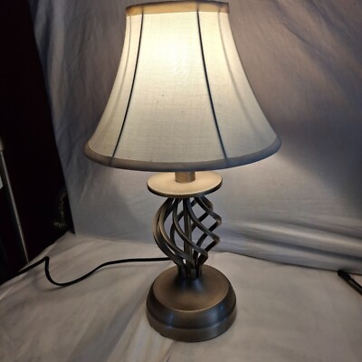 Barley twist traditional lamp with brass effect finish, touch
