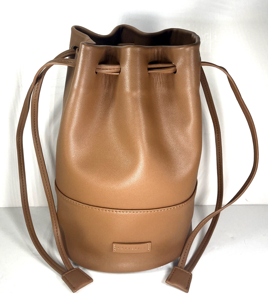 Leather bucket shoulder bag deals