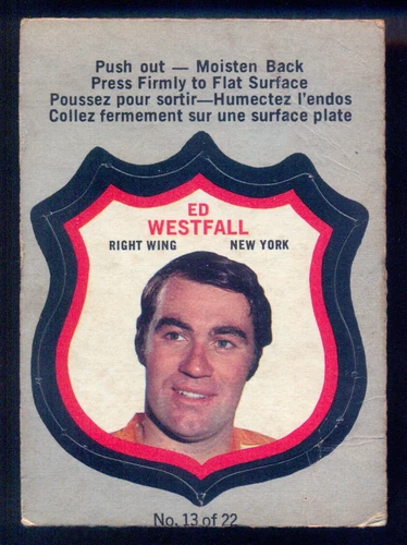 1972-73 OPC O PEE CHEE HOCKEY NHL Player crest #13 Ed Westfall VG Rangers Bruins