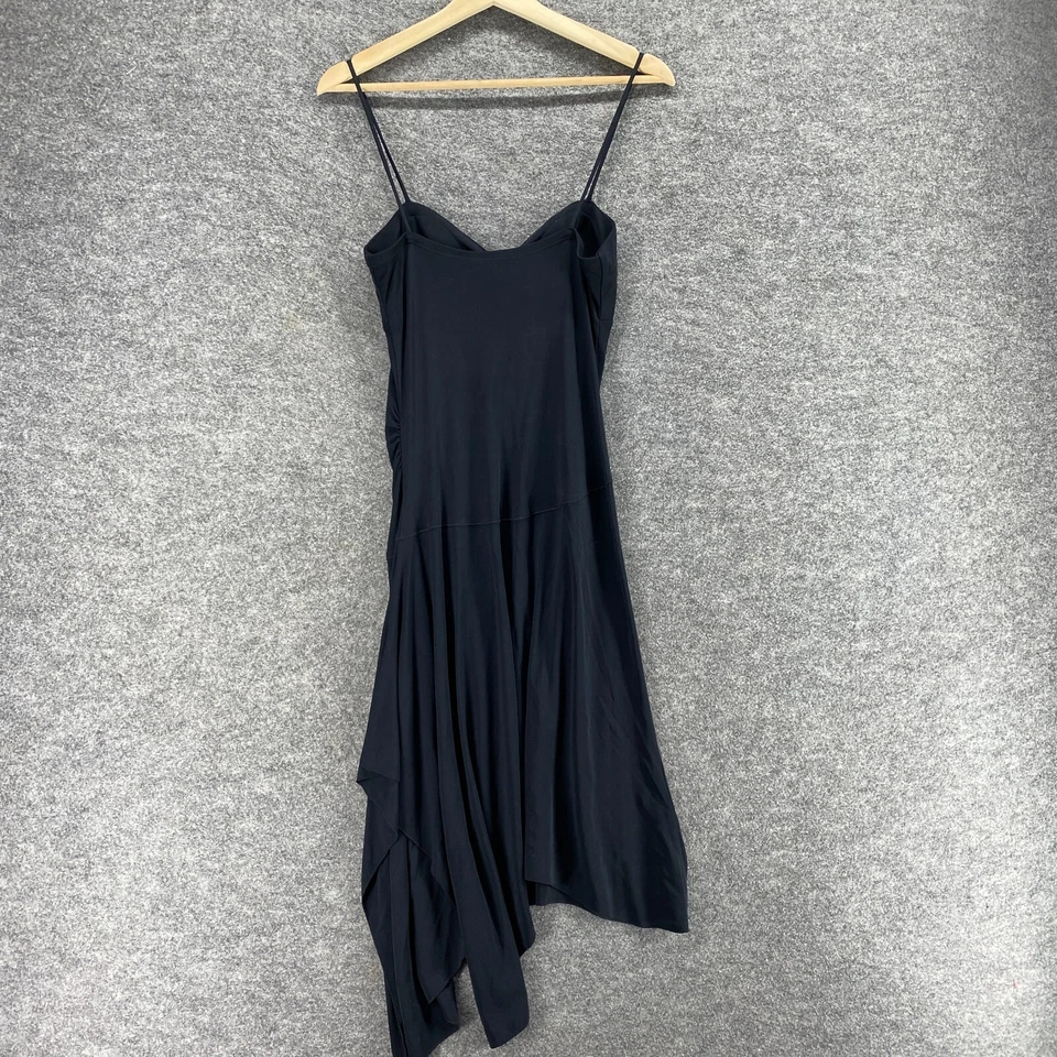 Nuevo Vestido Express Mujer 4 Negro Funda Midi Cuello en V Sin Mangas Rayón Informal Foto 2 de 4