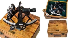 C. Plath Sextant Antique Nautical 1712 Fully Working 9" Surveyors Sextant W/ Box