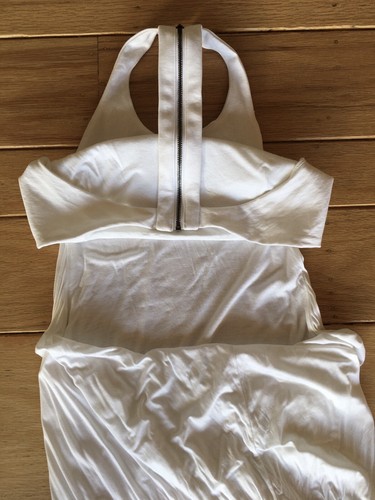 $595 HELMET LANG Intermix NWOT Womens P XXS XS White Ion Jersey Sleeveless Dress - Picture 11 of 12
