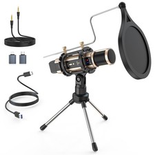 USB Podcast Microphone for iPhone, iPad, Android, PC  Laptop, Condenser Mic ...