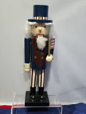 Vintage Patriotic Uncle Sam Wooden Nutcracker Figurine Collectible Decor 
