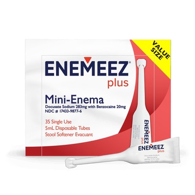Mini Enema, 283mg Docusate Sodium and 20 mg Benzocaine Mini Enema, Constipati...