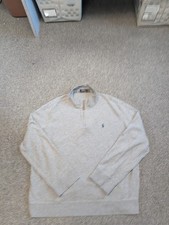 MENS POLO RALPH LAUREN GRAY QUARTER ZIP PULLOVER SWEATSHIRT SIZE XXL PREPPY LUXE
