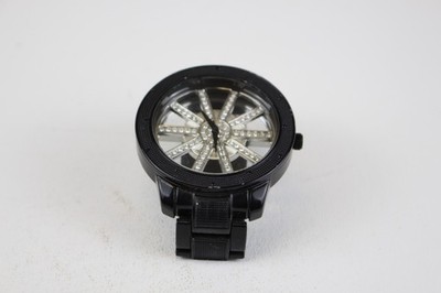 Ice King Watch Model 6151B Stainless Steel Black Finish Bracelet New Battery