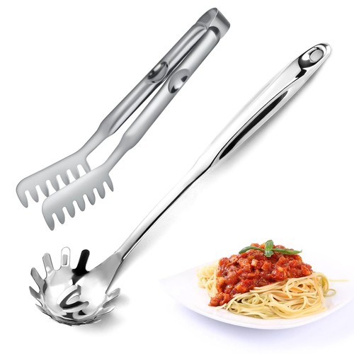 Spaghetti Spoon and Spaghetti Tong 2-Piece Set, 13-Inch Non-Stick Spaghetti F...