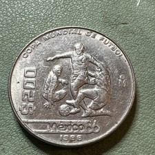 1986 Mexico 200 Pesos World Cup Soccer Commemorate Futbol AU