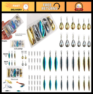 30pcs Tail Spinners Colorado Blade Spin Lures for Bass Fishing Soft Plastics