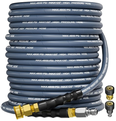 #ad 3 8quot; 4800PSI Pressure Washer Hose 75FT with Swivel Quick Connect for Cold Hot... $155.13