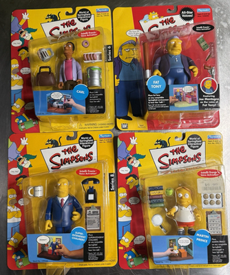 #ad Simpsons WOS Figure Lot Of 4 World of Springfield Chalmers Carl Fat Tony Martin $54.99