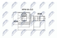 NTY Gelenksatz, Antriebswelle NPW-KA-315 FüR KIA