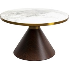 Couchtisch Beistelltisch Ablage Holz Gestell Steinzeug Platte Braun Kare Design
