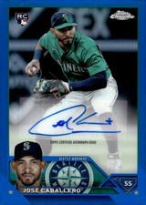 2023 Topps Chrome Update Autograph Blue #AC-JCA Jose Caballero Rookie Auto /150 