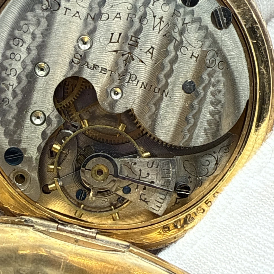 Reloj Bolsillo 1894 New York Standard Watch Co. 7 Joyas Oro Pl 3/4 545898 G44 Foto 4 de 4