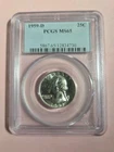 1959-D WASHINGTON SILVER QUARTER PCGS MS65