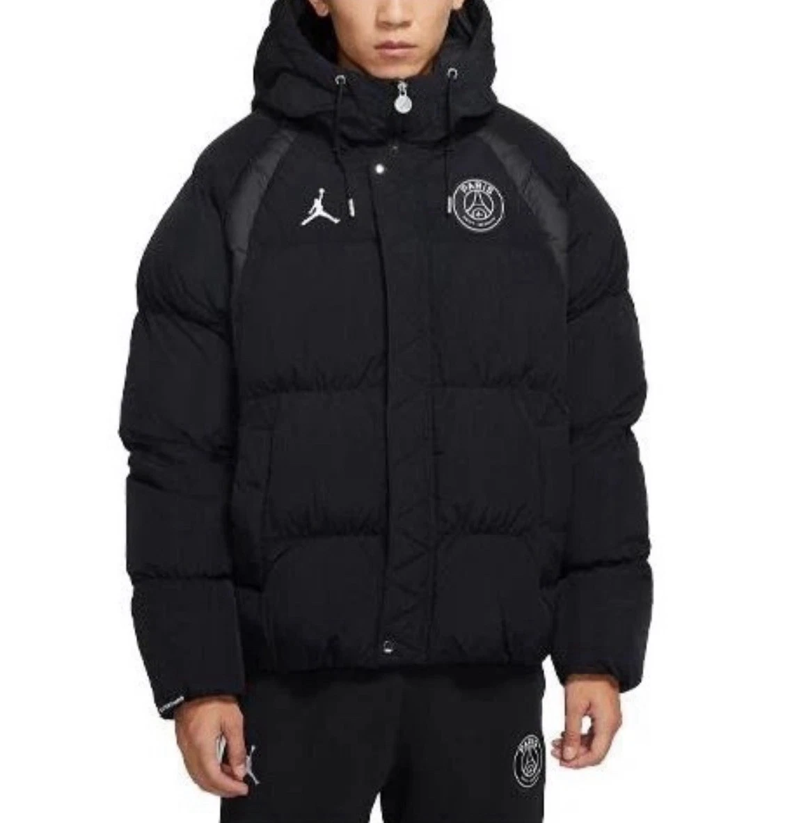 NIKE×ParisSaintGermainJORDAN PUFFER JKT Nike Jordan X Paris Saint-Germain Puffer Loose Fit Jacket - Black
