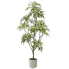 Artificial Mahonia fortunei Tree 5ft Tall Fake Trees for Indoor, Large Mahoni...