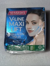 Stylia Double Chin Mask V-line Lifting Hydrogel Collagen Masks Pack Of 10 #Read 