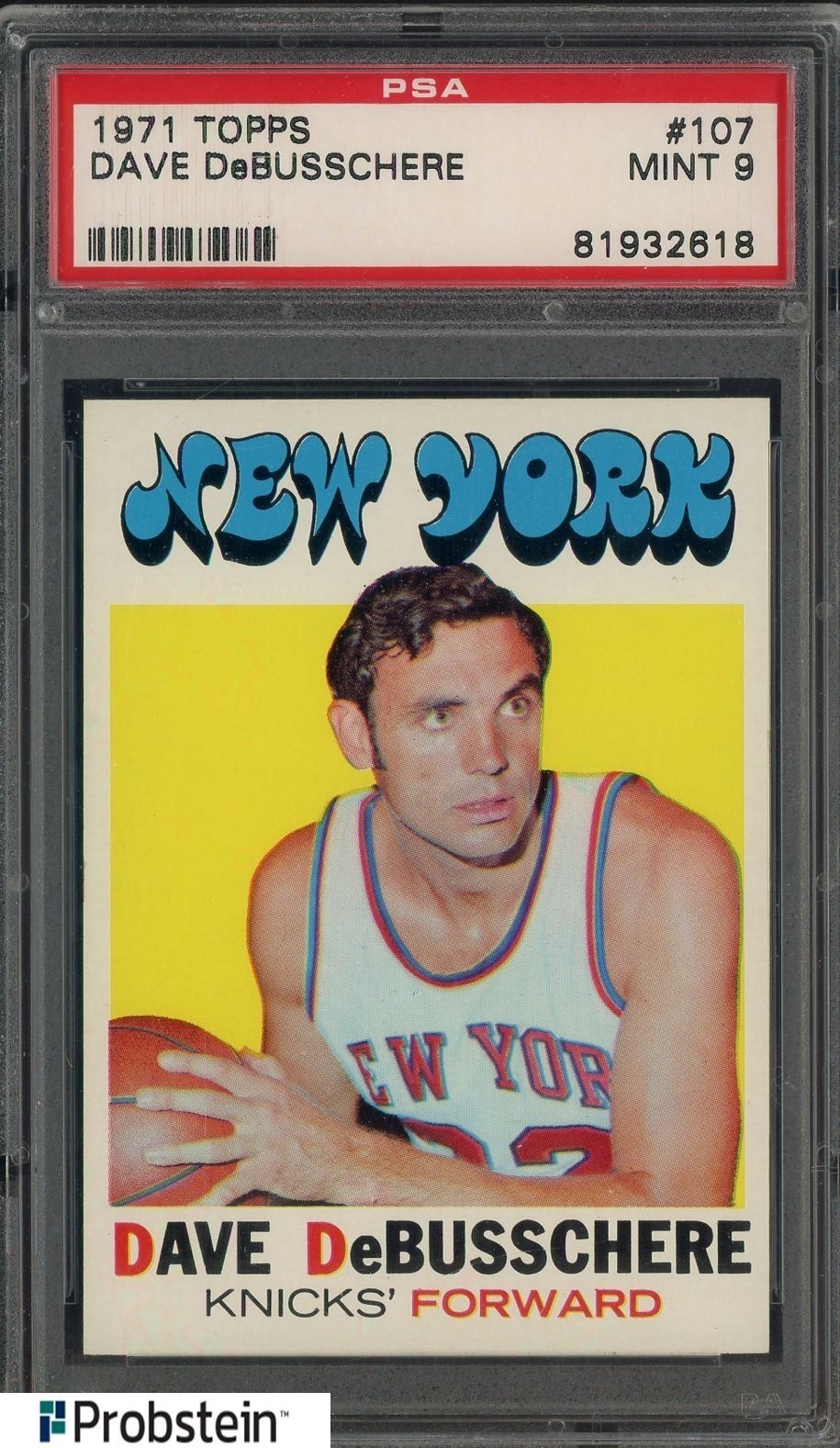 1971 Topps Basketball #107 Dave DeBusschere Knicks HOF PSA 9 MINT