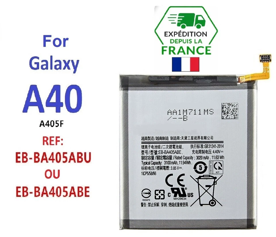 Batterie pour Samsung Galaxy A40 EB-BA405ABE ABU (SM-A405F) Battery neuf - Photo 1/1