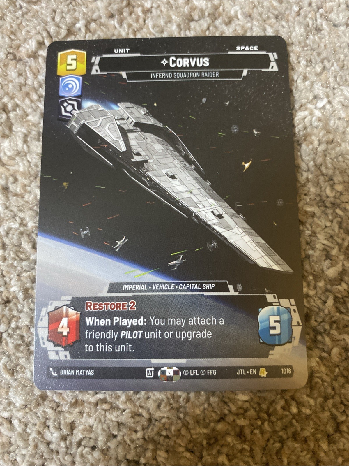 Corvus Prestige - JTL 1016 NM - Star Wars Unlimited NM