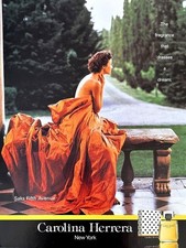 1995 CAROLINA HERRERA The Fragrance That Dresses a Dream Sensual Woman PRINT AD