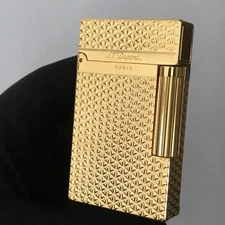 For Memorial S.T Dupont Lighter PING Sound Gas Refillable Brushed&Adapter UA04