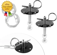 Hood Pins Kit for Car - Stainless Steel Hood Pin Lock Clip with Racing Lanyard f