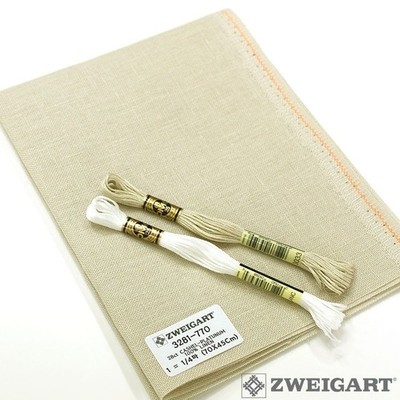 Zweigart Fabric 28ct Cashel Linen Platinum 3281-770