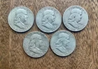 Junk 90% Silver Coin Lot -- $2.50 Face Value -- 5 - 90% Franklin Half Dollars