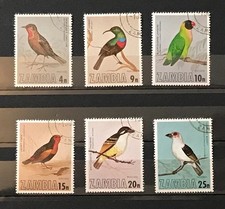 ZAMBIA - 1977 BIRDS OF ZAMBIA FINE USED SET SG 262 - 267 cv &pound;8.35