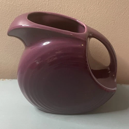 7" Fiestaware Heather Plum Purple Large Disk Pitcher Retired Homer Fiesta 67 Oz