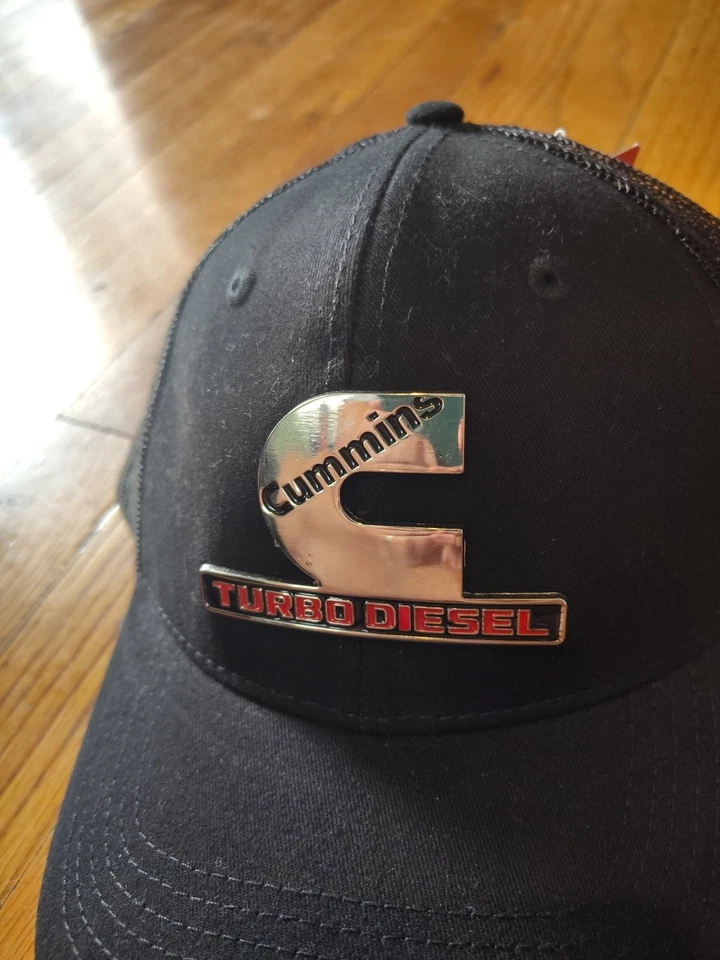 MENS CUMMINS TURBO DIESEL METAL EMBLEM BLACK SNAPBACK HAT OSFM - Изображение 2 из 4