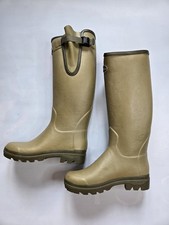 LE CHAMEAU VIERZON LEATHER LINED WOMEN'S ICONIC GREEN WELLINGTON BOOTS FRANCE