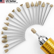 Diamond Grinding Burr Bit Set20Pcs Rotary Tool Accessories Stone Gold