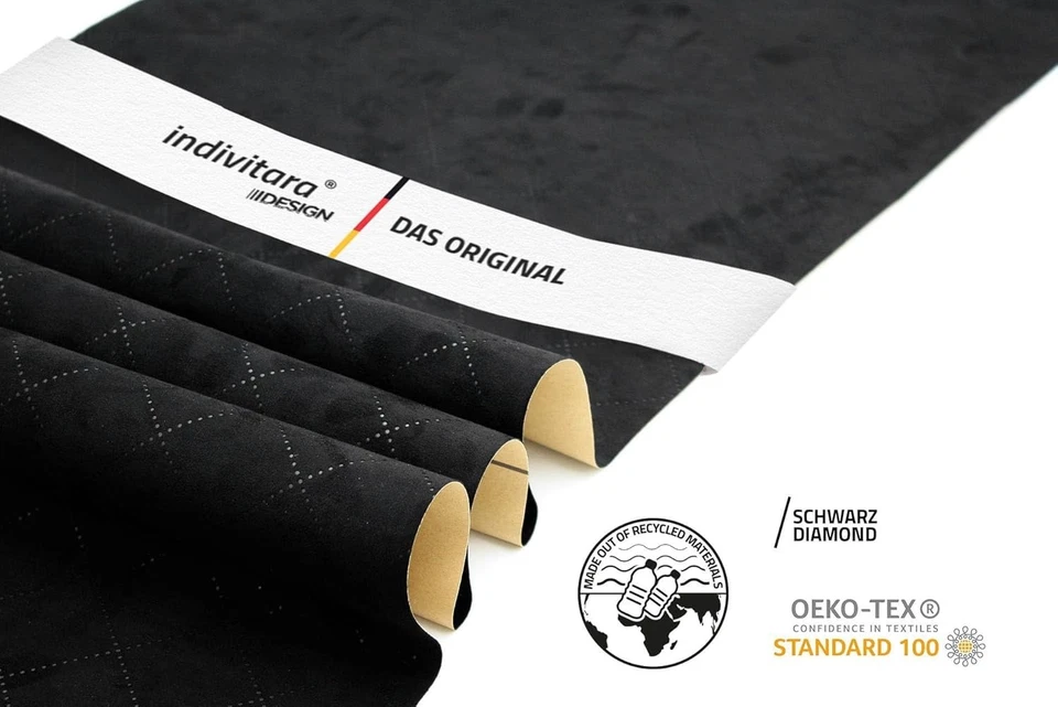 Versátil gamuza de microfibra negra elástica para interiores de automóviles - 19,68 x 59,06 pulgadas Foto 4 de 4