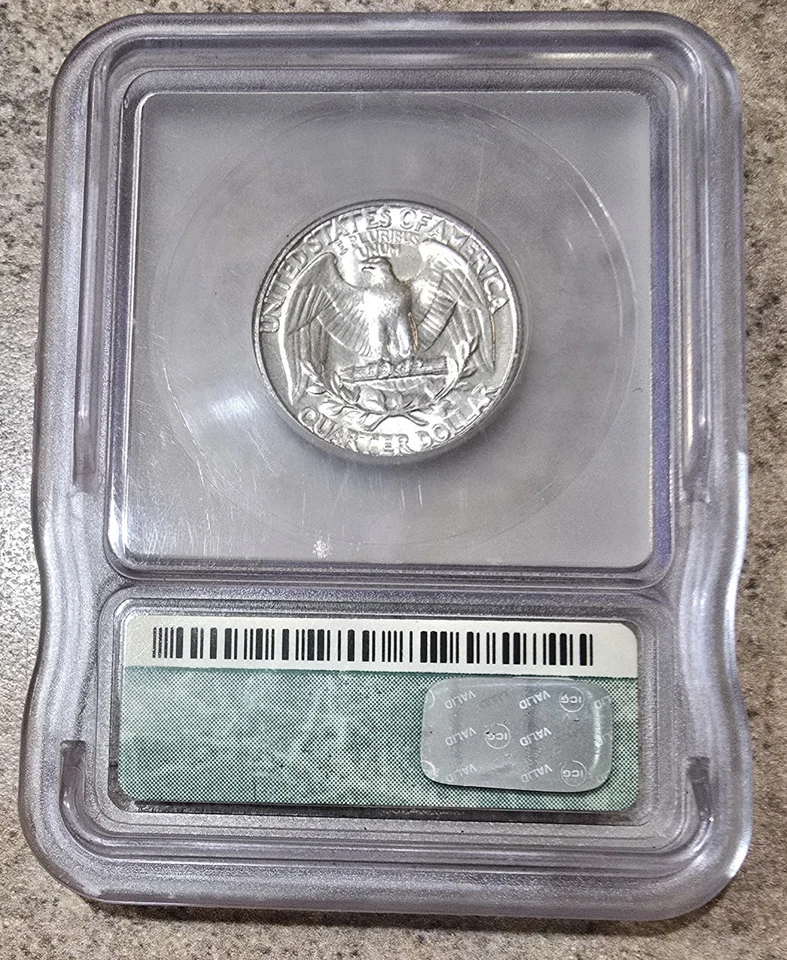 1947 Washington Silver Quarter, ICG MS67, Graded in Holder, American Coin, - Image 2 of 2