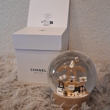 CHANEL Beaut  Snow Globe Gold White Black Logo Gifts Snowflakes Boxed 3D Effect