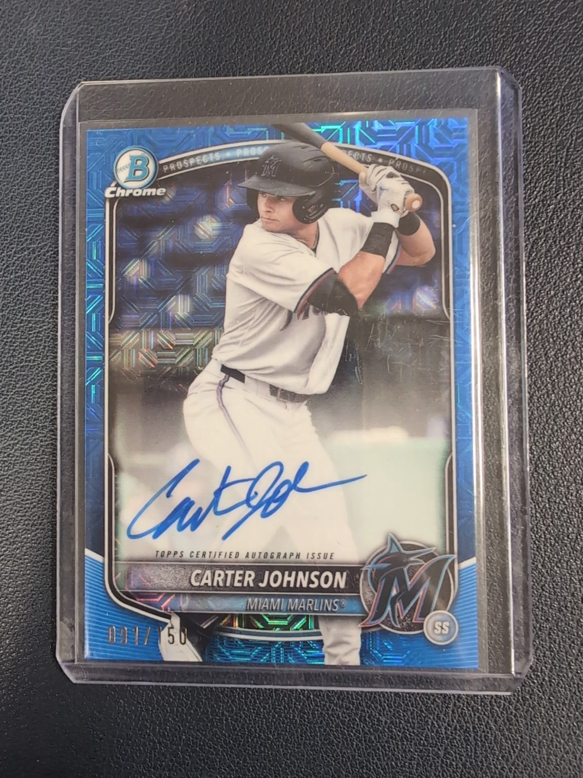 2025 Bowman Chrome Prospect Mega Box Autographs Carter Johnson #BMA-CJ Blue /150