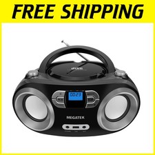 Portable Bluetooth CD Player Boombox - USB, FM Radio - Black