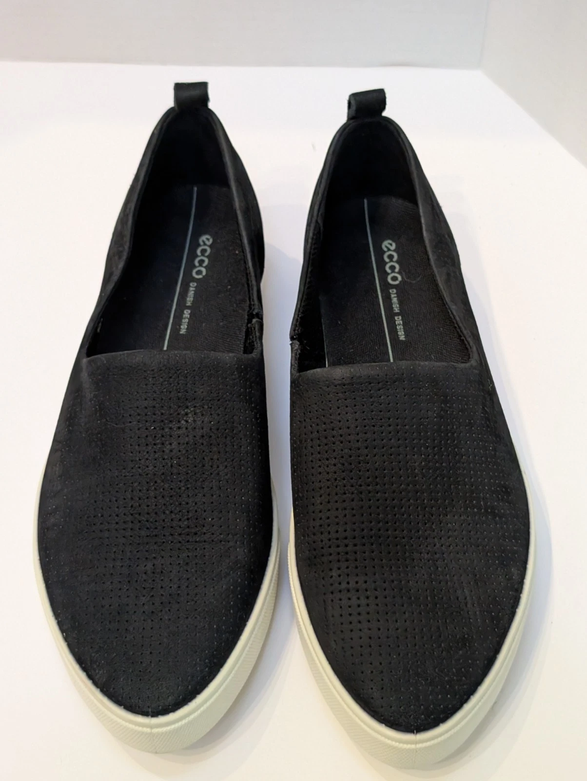 Mocassini piatti ECCO donna Gillian slip on pelle nera comodi 10 41 X1