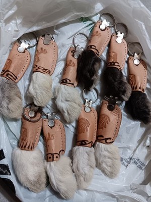 Lucky Rabbits Foot Leather Keychain From Mexico Authentic | eBay