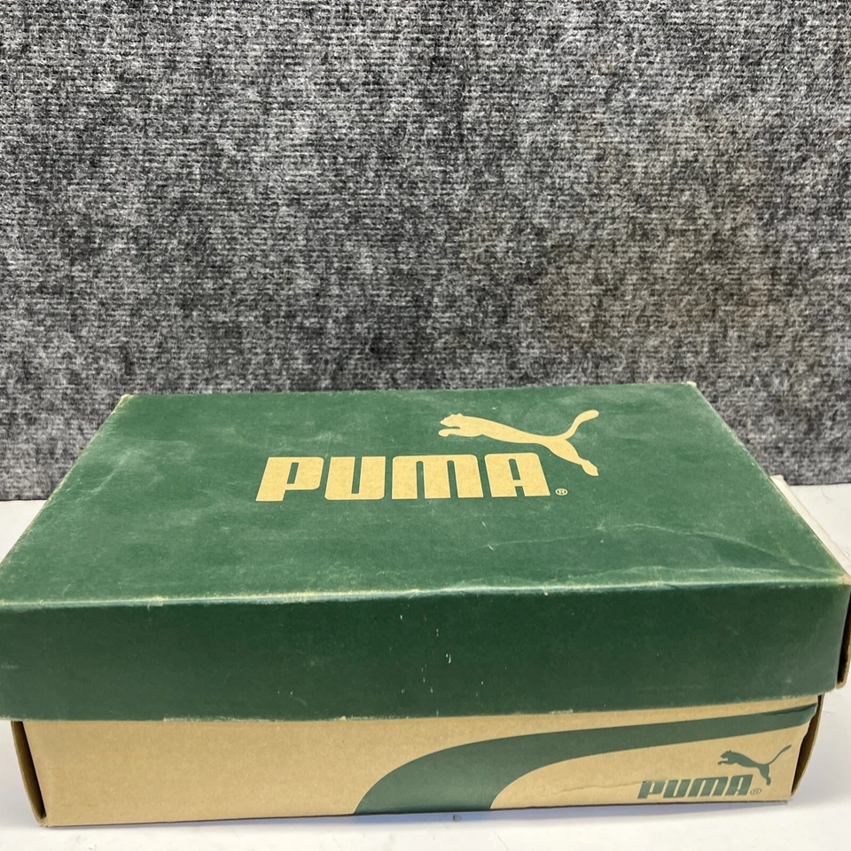 Botines de béisbol para hombre de colección años 90 Puma de metal AAA talla 8 blanco y negro caja original Foto 3 de 4