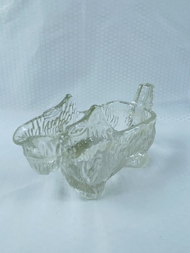VINTAGE CLEAR GLASS SCOTTIE DOG SCOTTISH TERRIER CANDY CONTAINER - Picture 2 of 8