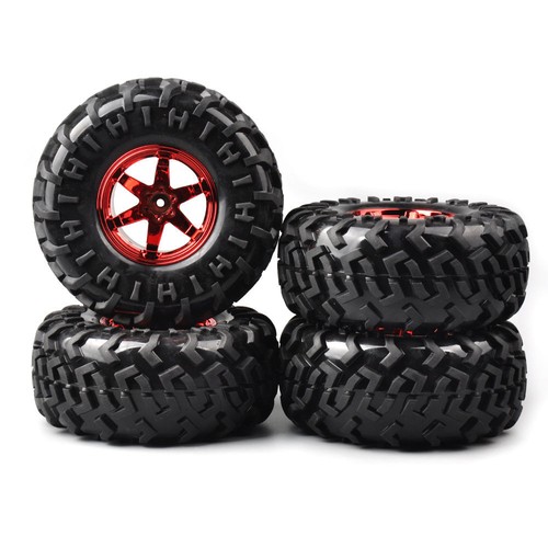 4 piezas neumáticos y llanta de rueda de goma 1:10 para HPI HSP RC TRAXXAS Monster Truck - Imagen 1 de 7
